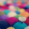 フェルト玉とハート